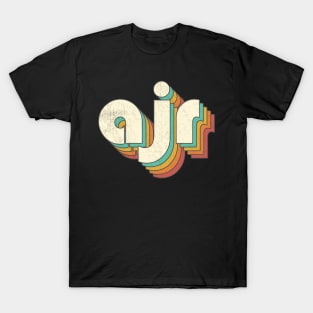 Retro Vintage AJR Rainbow Letters Distressed Style T-Shirt